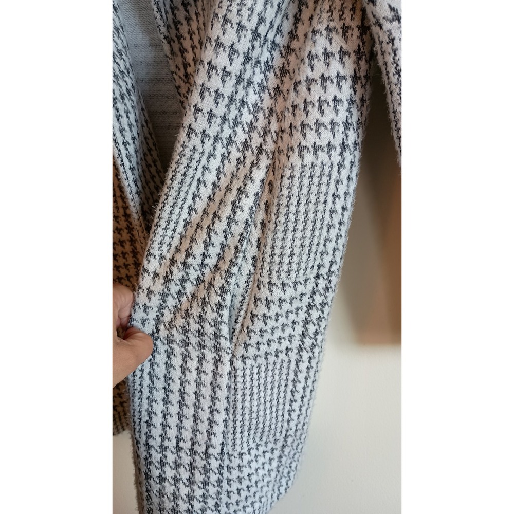 Calvin Klein L Grey Houndstooth Plaid Open Front Soft Knit Coatigan NWT - Picture 7 of 12